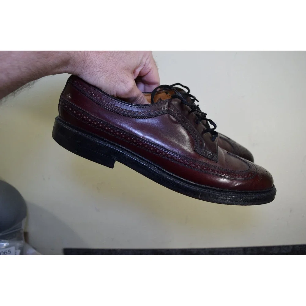 Florsheim Imperial KENMORE Mens 9.5 B Burgundy Leather Wingtip Shoes 93605